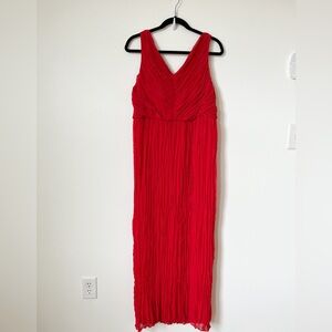 NWT Black Label Chicos Solid Red Maxi Dress size 1.5 (Medium / 10) Party Cruise